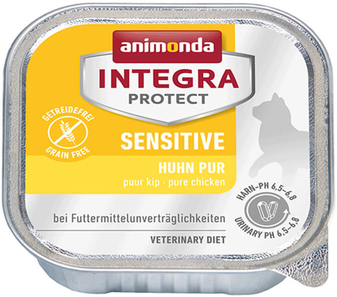Animonda Integra Protect Sensitive dla kota smak kurczak tacka 16x100g