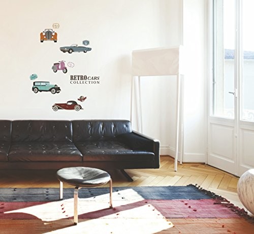 Ambiance-Live tatuaż ścienny naklejka na ścianę retro-samochody-kolekcji AMB-58178_Multi