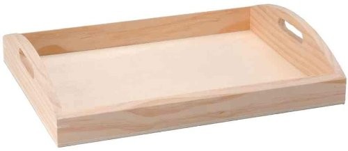 Glorex GmbH glorex 6 1685 013 drewniana taca do serwowania, naturalny, 36 x 28 x 7 cm 6 1685 013