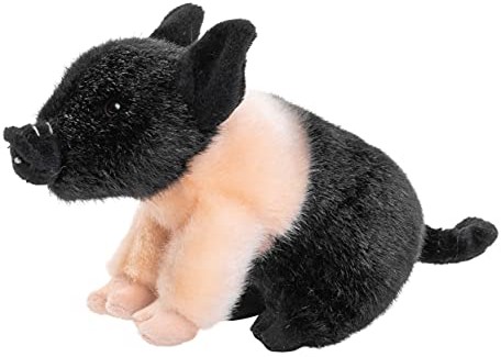 Uni-Toys Uni-Toys - Wędkarz świnka siodłowa różowo-czarna - 20 cm (długość) - świnia, gospodarstwo rolne - pluszowe zwierzątko przytulanka BH-13042