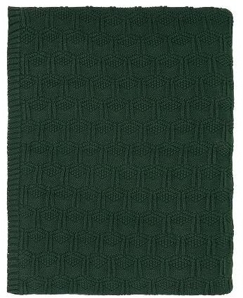 SÖDAHL Sodahl DECO Bawełniany Pled - Koc 130x170 cm Ciemnozielony Deep Green 727299