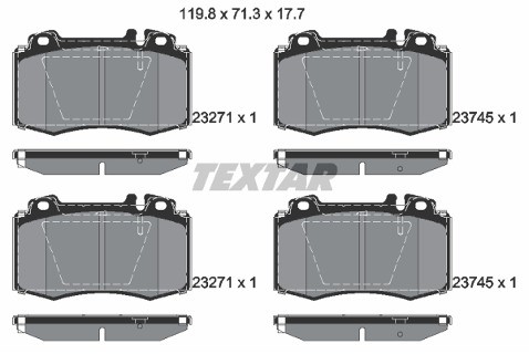 TEXTAR Zestaw klocków hamulcowych, hamulce tarczowe 2374502 (2374502) (MERCEDES-