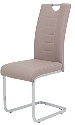 Apollo Fotel bujany Ruby zestaw -częściowy, ze sztucznej skóry cappuccino, uchwytem zagłębionego, metalowy stelaż chrom 60 x 44 x 103 cm  811466