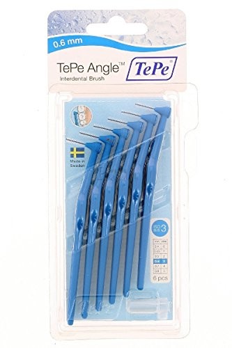 Tepe tepe Interdental szczotki Angle Niebieski 0,6 MM 6 sztuki opakowanie 154640