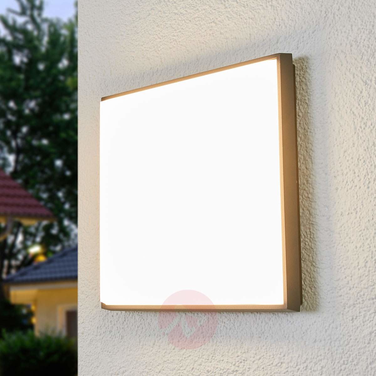 Lampenwelt.com Dyskretna lampa sufitowa LED Amra, zewnętrzna