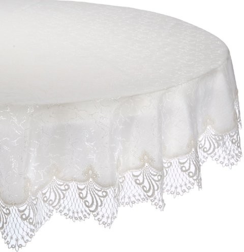 Plauener Spitze by Modespitze Obrus na stół Plauener Spitze koronka by Mode 3086e _ 14 Design Nizza, wielokolorowa, 120 cm okrągły 3086E_14_120