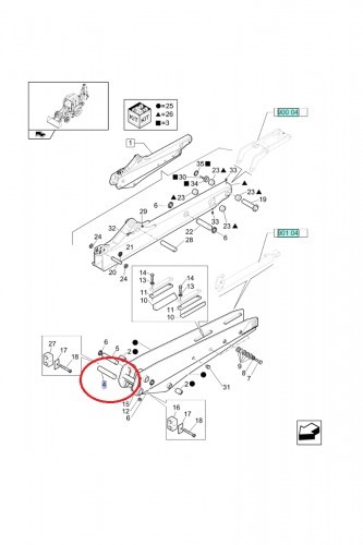 NEW HOLLAND CASE Sworzeń ramienia koparki CNH 50x247mm - 87583508 87583508