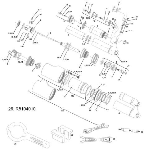 RockShox ROCK Shox tłok Main kpl Kage RC ,11.4115.140.010 R5140010