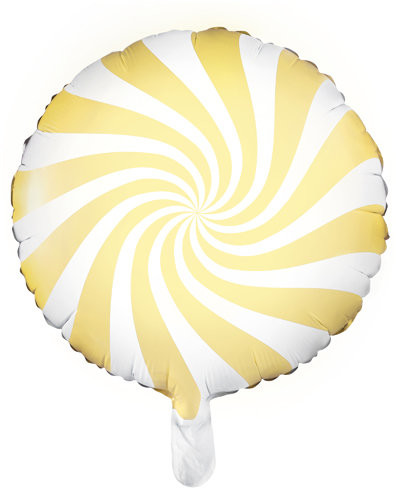 PartyDeco Balon foliowy Cukierek, 45cm, jasnożółty