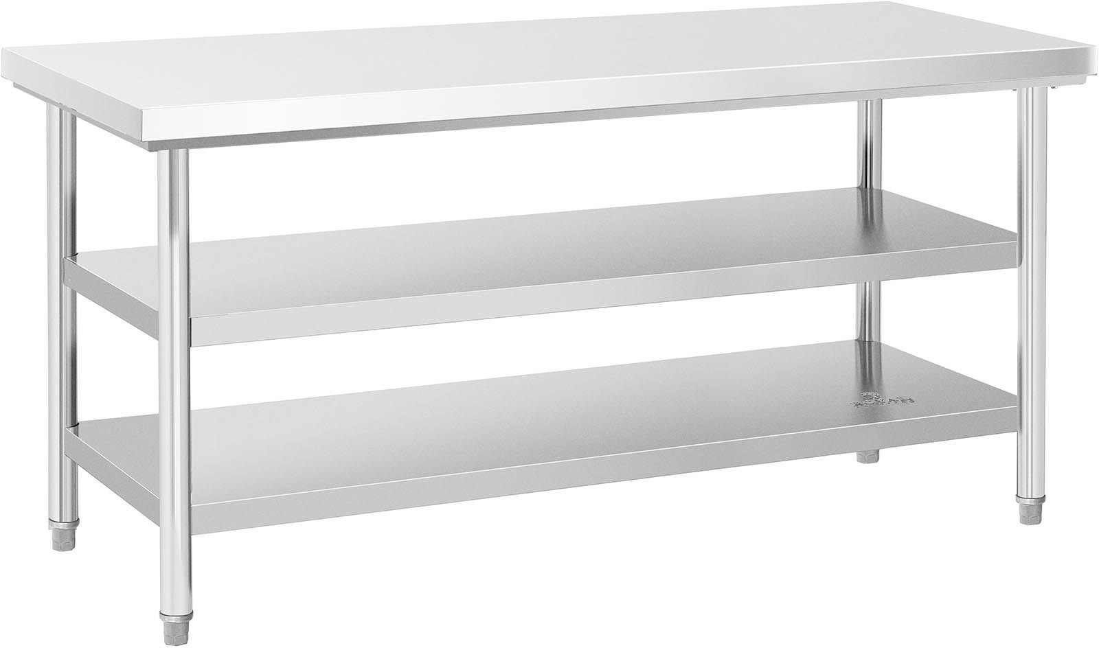 Royal Catering Stół roboczy 70 x 180 cm 600 kg 3 poziomy RCWT-180X70-3L-E