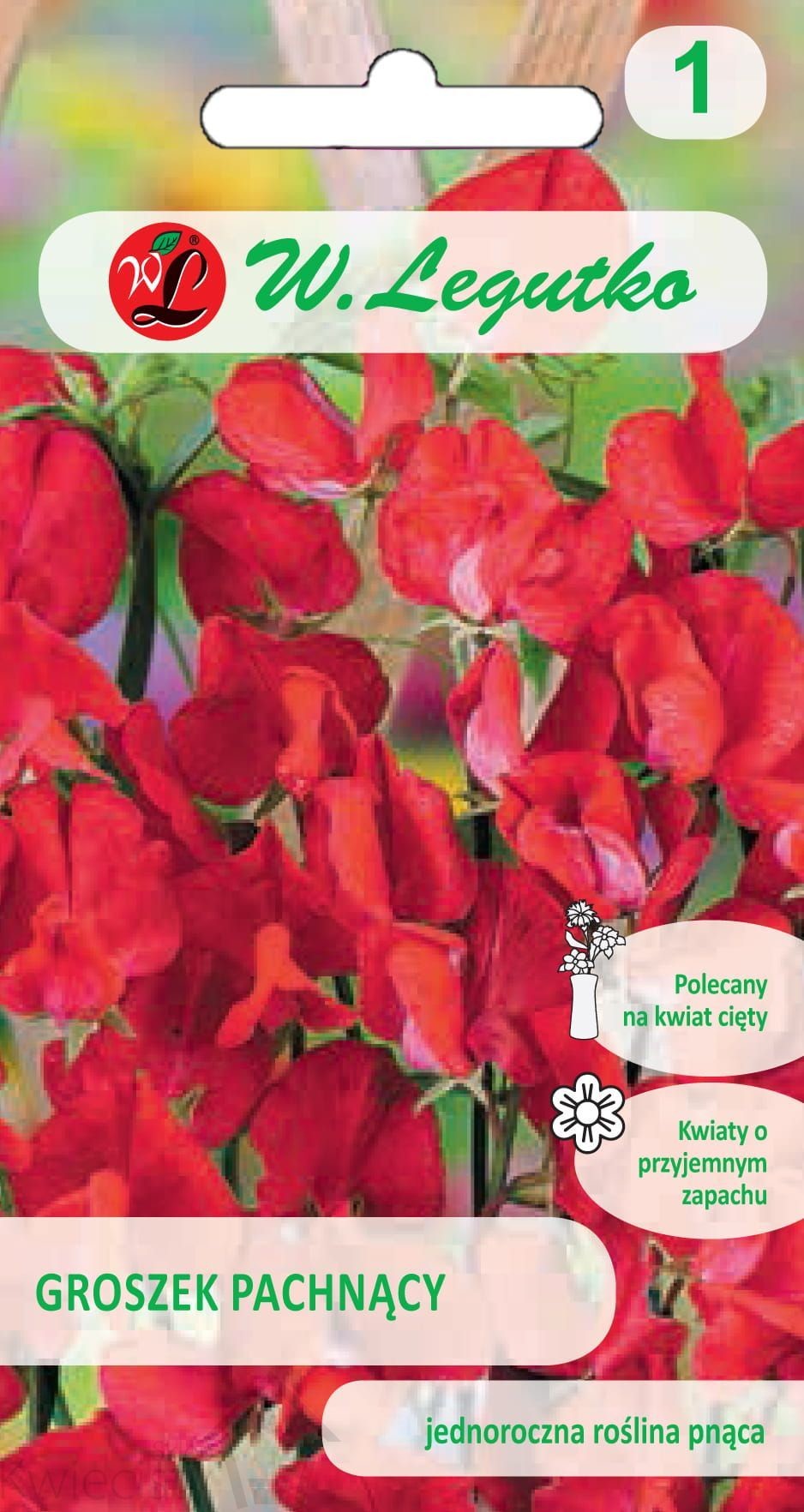Legutko sp. z o.o Nasiona Groszek pachnący czerwony, 3g