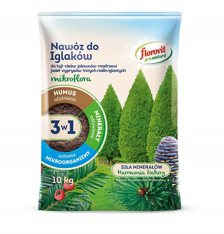 Florovit Mikroflora 3w1 nawóz do iglaków 10 kg