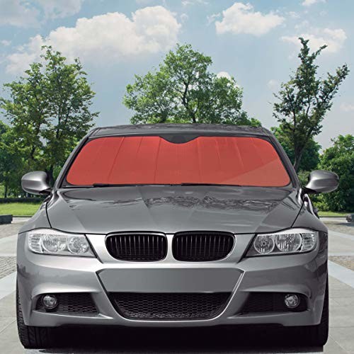 Sumex Sumex Mattred osłona przeciwsłoneczna do samochodu, na przednią szybę, składana, ochrona przed słońcem i promieniowaniem UV, 145 cm x 70 cm, czerwony mat, 145 x 70 cm MATTRED