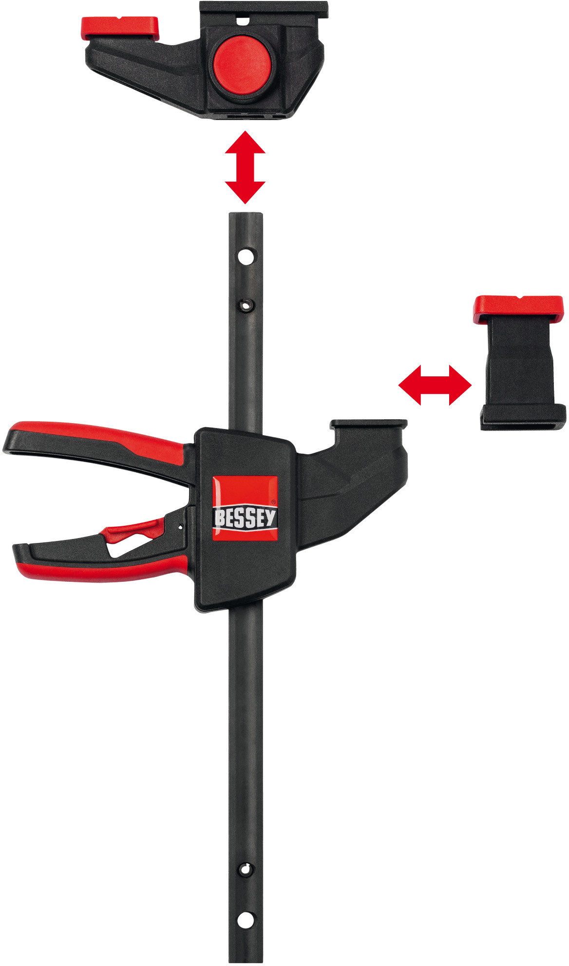 Bessey Ścisk stołowy do szyn prowadzących, jednoręczny 150x60mm, 120-310mm, 750N, 2szt. [EZR15-6SET] EZR15-6SET