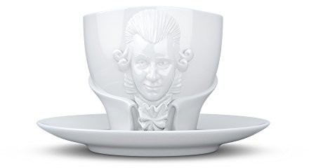 FIFTYEIGHT PRODUCTS Fiftyeight t800201 Talent filiżanka  Wolfgang Amadeus Mozart, porcelana, 8,8 x 10 x 10 cm, biały T800201