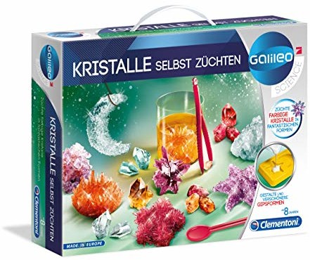 Clementoni 59116 Galileo Science samodzielna hodowla kryształów, pudełko eksperymentalne dla małych naukowców, zabawka dla dzieci od 8 lat, kolorowe eksperymenty do pokoju dziecięcego