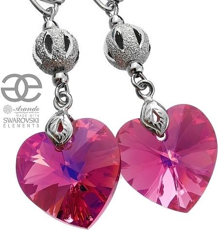 Swarovski piękne kolczyki ROSE FANTASIA SREBRO