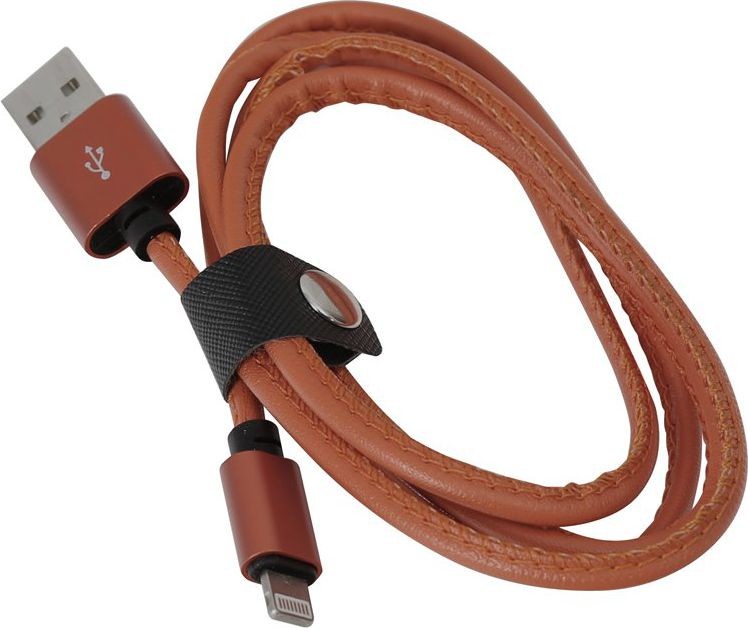 Platinet USB LIGHTNING LEATHER CABLE 1M BROWN