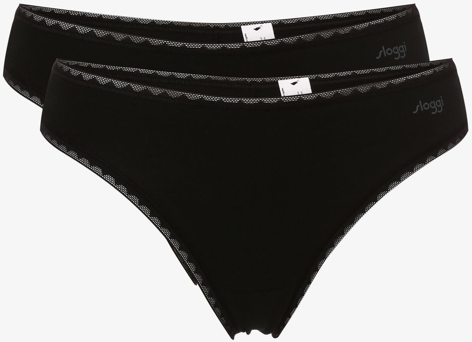 Sloggi Damskie figi brazylijskie, 2 szt. w opakowaniu GO Allround, czarny