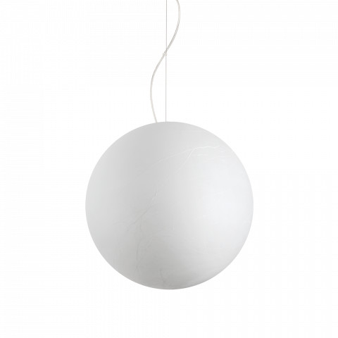 Ideal Lux Lampa wisząca Carta 226040 nowoczesna oprawa w kształcie kuli w kolorze białym 226040