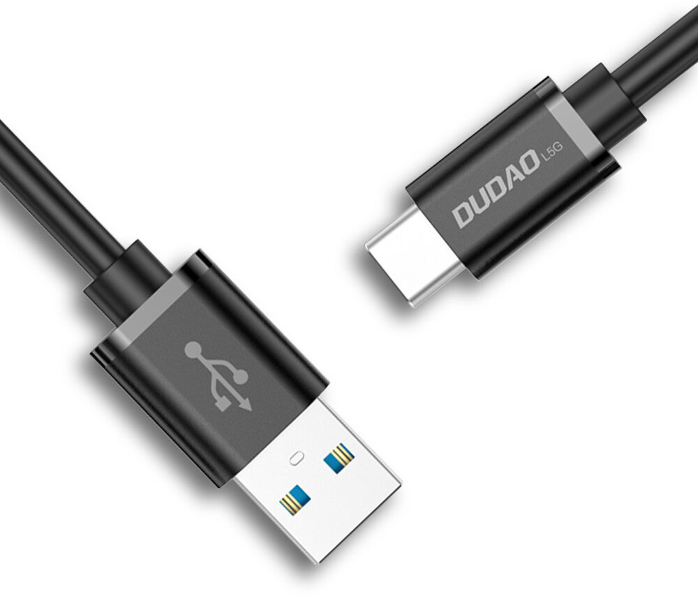 Dudao kabel przewód USB - USB Typ C Super Fast Charge 1 m czarny L5G-Black