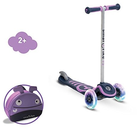 Scooter by smarTrike Scooter by smartrike T3 Scooter dla dzieci z technologią LED-źródeł światła kół i dzieci Snack torba Scooter-Roller, fioletowy, m 200-0501