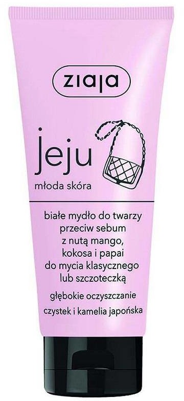 Ziaja Jeju białe mydło do twarzy przeciw sebum z nutą mango kokosa i papai 75ml