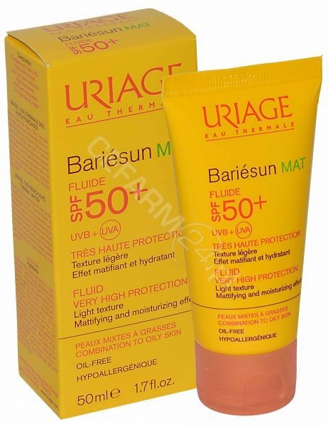 Uriage BARIÉSUN SPF 50+ krem dla skóry wrażliwa 50ml + woda termalna 50ml