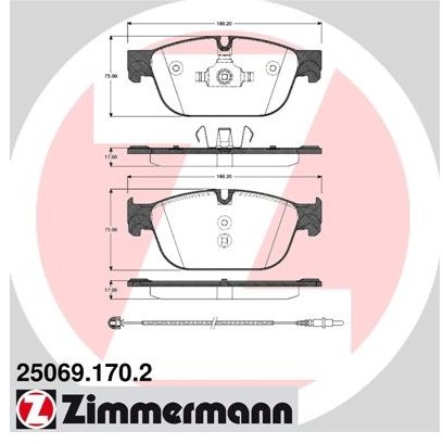 ZIMMERMANN Zestaw klocków hamulcowych, hamulce tarczowe 25069.170.2