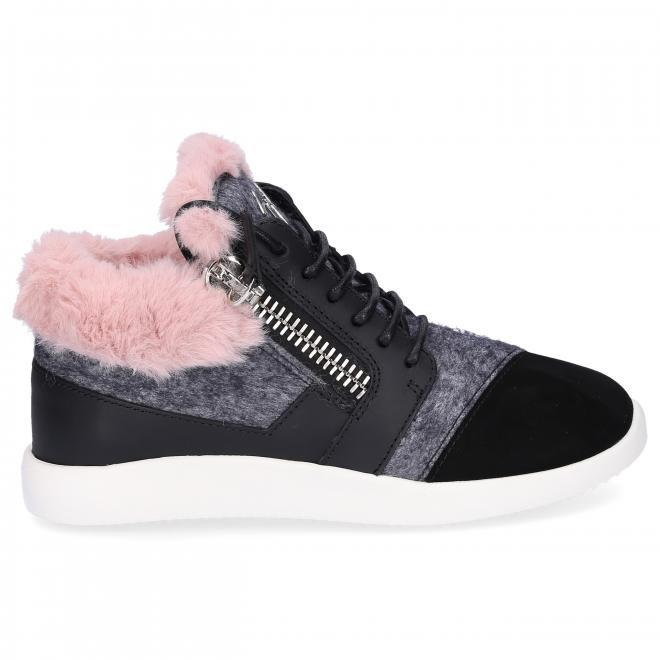 Giuseppe Zanotti Trampki wysokie SINGLEG Logo czarny szary blady róż