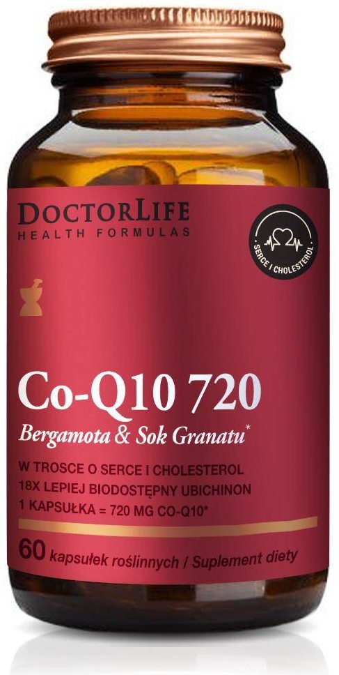 Doctor Life Co-Q10 720 Bergamota & Sok Granatu suplement diety w trosce o serce i cholesterol 60 kapsułek 100566-uniw