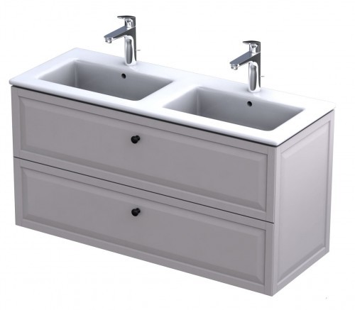 Oristo Szafka wisząca MONTEBIANCO 120 cm z umywalką podwójną JOY PIASKOWY MAT OR47-SD2S-120-10 + UME-JO-120-91-D