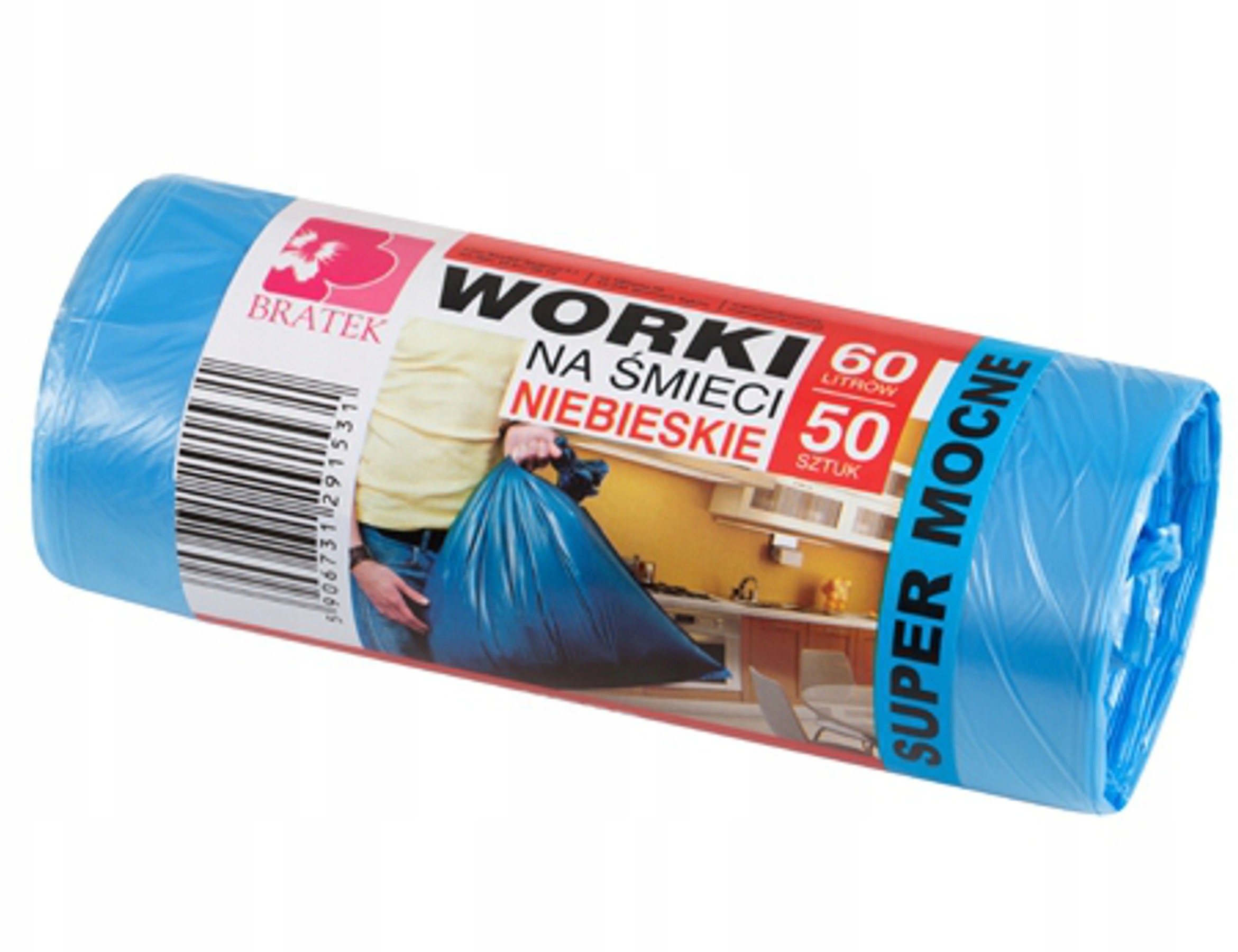 Worki Na Śmieci Niebieskie 60L 50 Sztuk Hdpe