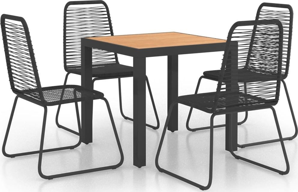 vidaXL 5-częściowy zestaw mebli ogrodowych rattan PVC czarno-brązowy 3060125