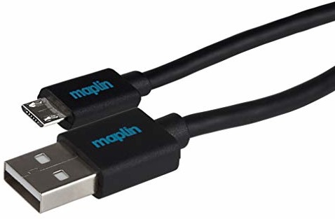 Maplin Maplin Kabel męski premium USB-A 2.0 do micro USB-B 0,50 m czarny MAPCUS37-005