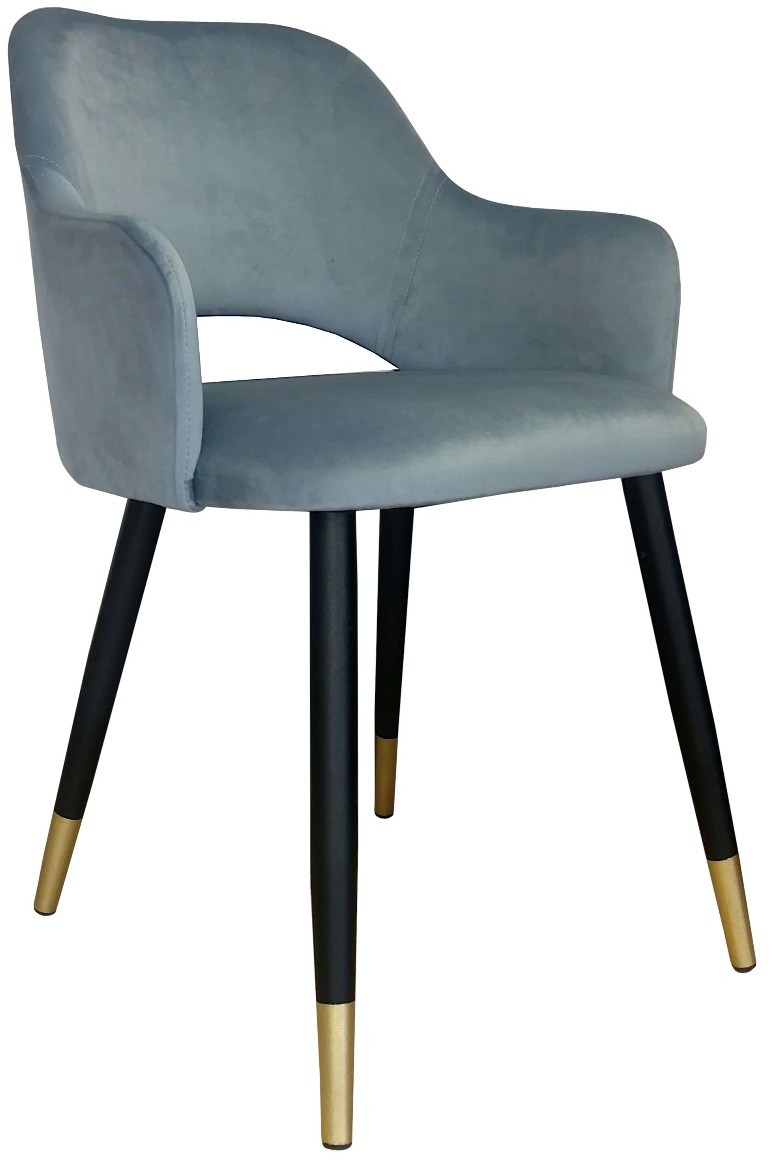 Atos Krzesło NAPO VELVET GOLD szare w stylu glamour MILANOGOLD-MG17