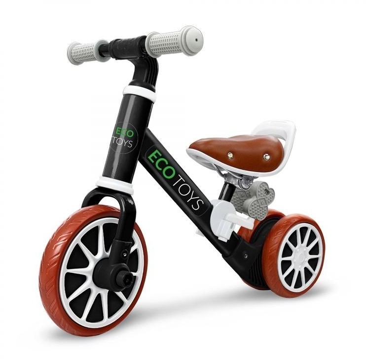 ECOTOYS Rower rowerek biegowy jeździk z pedałamiI 2w1 czarny 1186