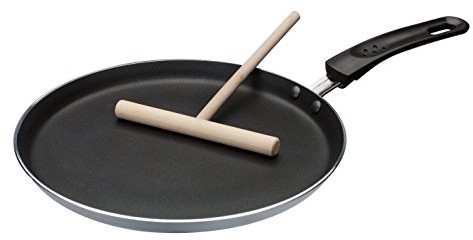 GSW Pan  456722 Crepe indukcja Szary/czarny aluminium Crepe jednostki patelnia indukcyjna 26 cm z ramą, rozdzielacz do ciasta, aluminium, 43,7 x 26,2 x 2,0 cm, 2 456722