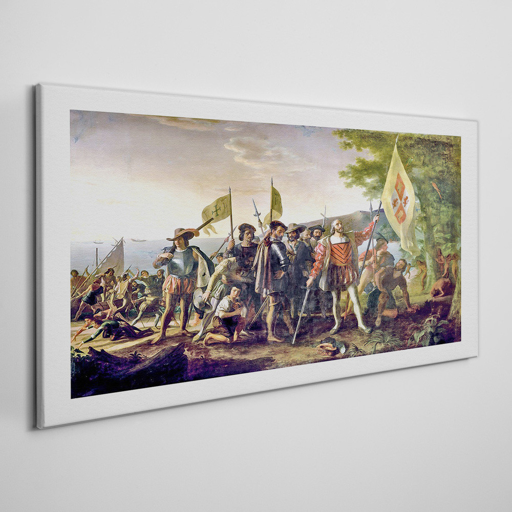 PL Coloray Obraz na Płótnie Malarstwo Columbus Beach 120x60cm