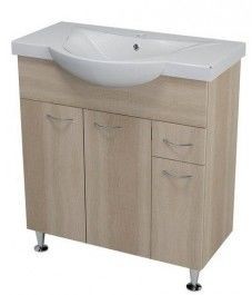 Aqualine KERAMIA FRESH szafka umywalkowa 74,5x74x34,7cm, dąb platin 50083