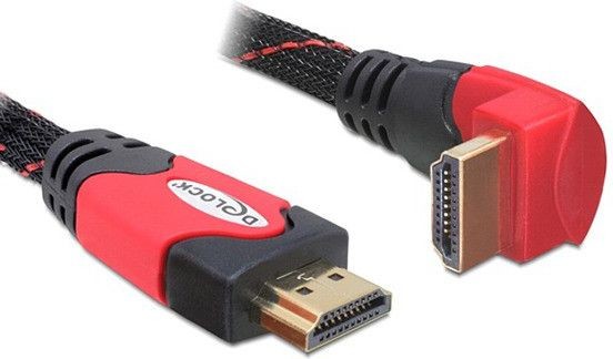 Delock Kabel HDMI,5 m, czarno-czerwony, kątowy, 4K, 3D - 82688
