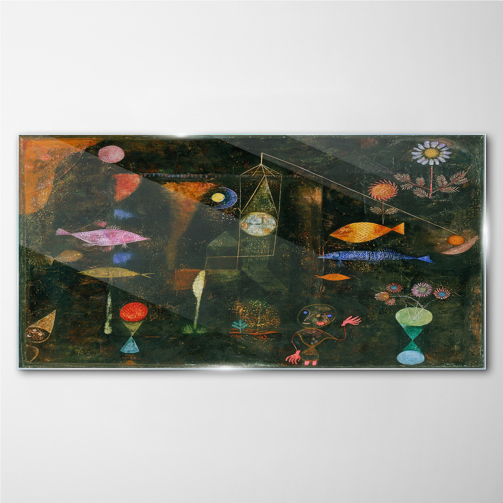 PL Coloray Obraz na Szkle Ryby magia Paul Klee 140x70cm