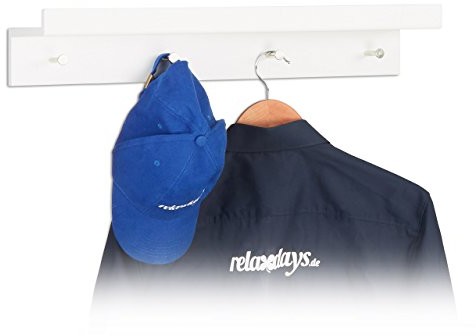 Relaxdays listwa z haczykami wieszak, wieszak na ubrania z 4 haczykami i półką, MDF, wys. x szer. x gł.: 10 x 60 x 11,5 cm, różne kolory 10021908_49