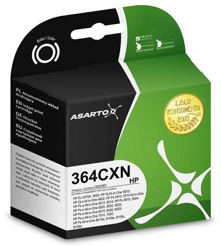 Asarto Tusz do HP 364CXN | CB323EE | 750 str. | cyan polcan-AS-H364CXN