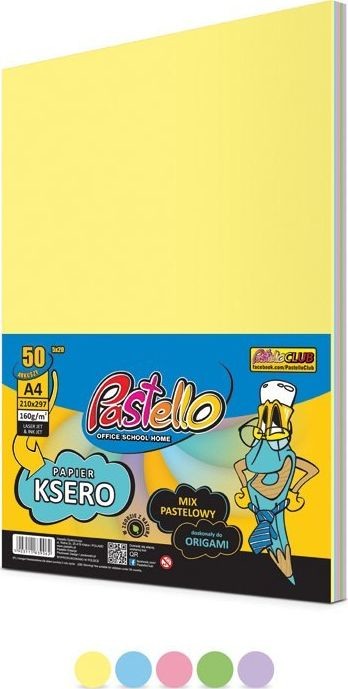 Pastello Papier ksero A4 160 gr mix 50 arkuszy PASTELOWY Pastello AB269PTL