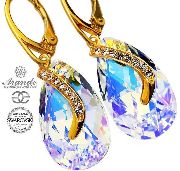 Swarovski SPECIAL kolczyki AURORA SENTI ZŁOTE SREBRO