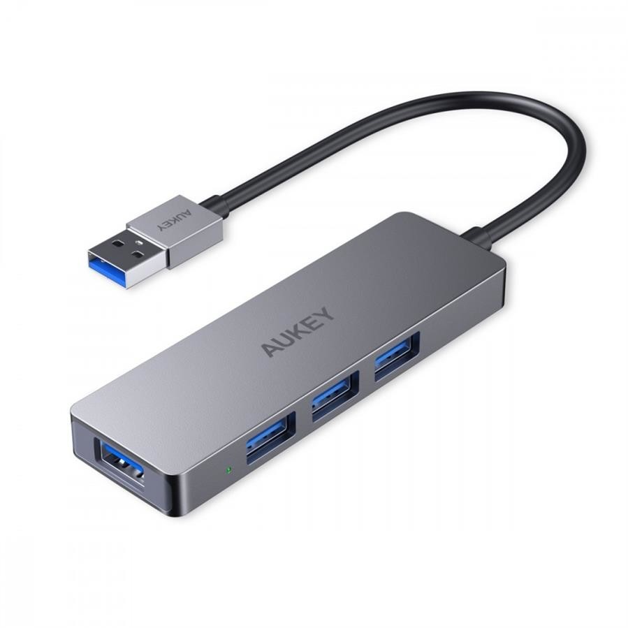 AUKEY CB-H36 aluminiowy HUB USB-A | Ultra Slim | 4w1 | 4xUSB 3.0 | 5Gbps CB-H36