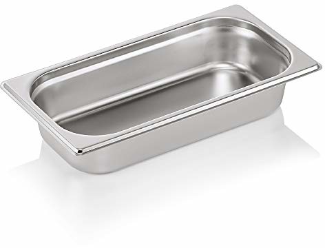 WAS Germany WAS 7013 065 seria 70 pojemnik gastronomiczny ze stali chromowo-niklowej z krawędzią do układania w stos, 2,50 l, 1/3 GN, 325 mm x 176 mm x 65 mm 7013 065