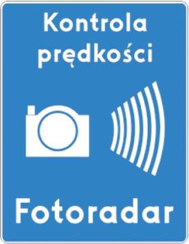 Znak drogowy informacyjny D-51 automatyczna kontrola prędkości