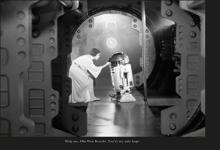 Obraz Komar Star Wars Classic Leia R2D2 Quote WB125 WB125